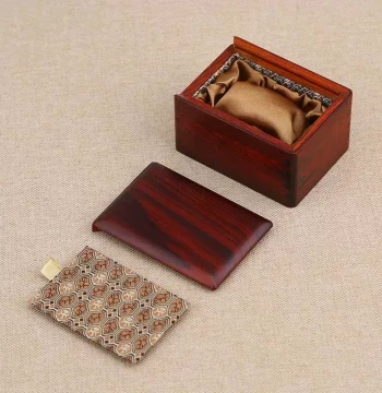 Jewelry Box Solid Wood Nut Carving Jade Pendant Storage