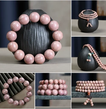 Blood Cypress Bracelet: Single-Loop Prayer Beads or Multi-Loop Chain, Handmade DIY Meditation Strand, Versatile Wenwan Accessory for Men and Women