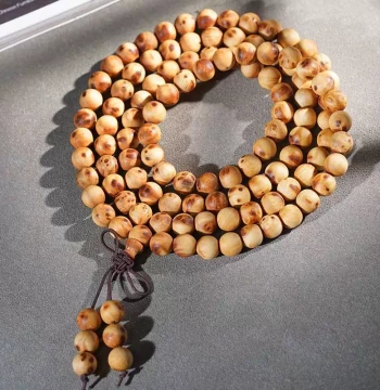 Taihang Thuja Burl Bird's Eye 108-Bead Single-Loop Bracelet, Medicinal Scented Wood Prayer Beads for Collecting and Handling
