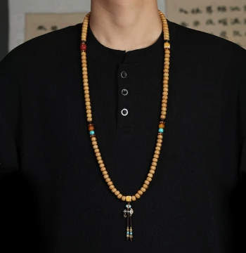 Aged Seed Star and Moon Bodhi Bracelet 108 Beads Accessories Hainan Authentic Wenwan Bracelet Polishing Chanting Prayer Beads Necklace