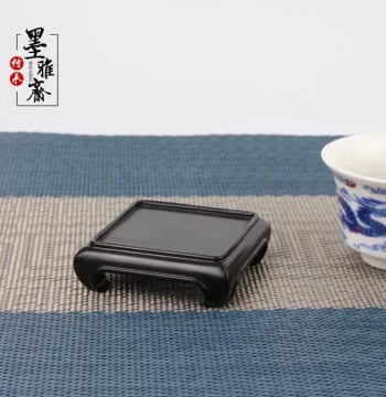 Purple Sandalwood Solid Wood Square Seal Base for Miniature Bonsai, Tea Sets, Teacups, Crafts, and Carved Olive Pits