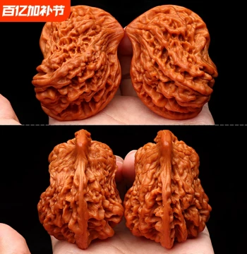 Wenwan Walnut Irregular Shape Little Bird, Official Hat, Mandarin Duck, Peace Dove, Niche Handheld Play Piece, Polishing and Patina, Old Tree Peach Pit