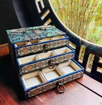 Premium Jewelry Box Brocade Box Bracelet Walnut Bracelet Ancient Wenwan Storage Box Custom Seal Jade Jewelry Display Box
