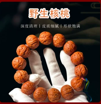 Natural Wild Small Autumn Seed Walnuts - Northeast Large Peach Pit Folk Art Bracelet for Hand Rolling and Collecting