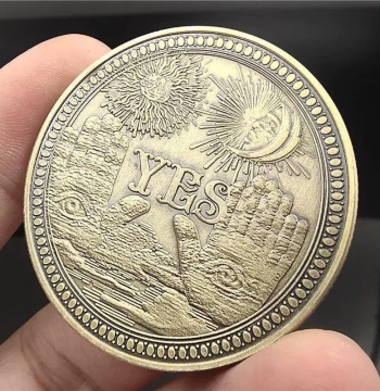Free Shipping USA Embossed YES Antique Bronze Commemorative Coin, Decision NO Coin, Skull Angel Lucky Gold Coin