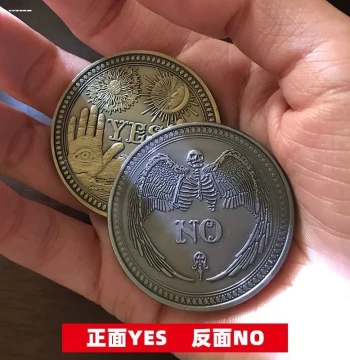 Free Shipping: US Relief YES Antique Bronze Commemorative Coin, Decision NO Coin, Skull Angel Lucky Gold Coin