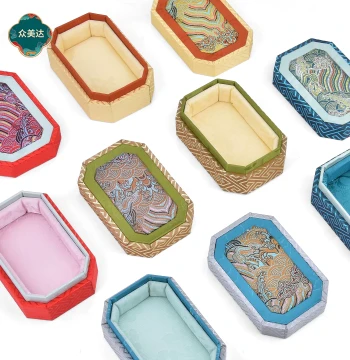 Guochao Style Lidded Jewelry Box Bracelet Necklace Jade Pendant Storage Box Jewelry Accessories Seal Collectible Packaging Gift Box