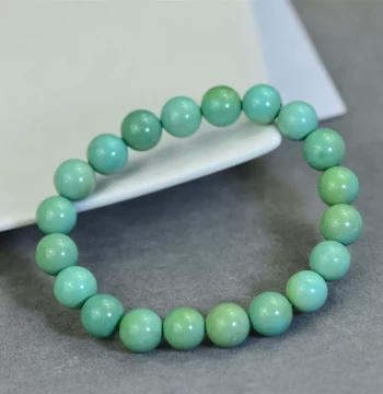 Natural Raw Mine Turquoise Beaded Bracelet High Porcelain No Treatment Yellow-Green Clever Color Bracelet Men and Women Collectible Jewelry Special Offer