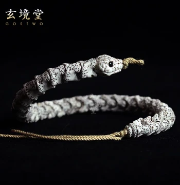 Hainan Original Snake Bone Star-Moon Bodhi Bracelet, Single Loop with Large White Space, Unisex Prayer Beads and Handheld Collectible