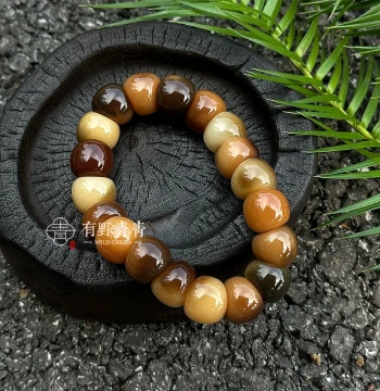 You Ye Qing Qing 'Autumn Dusk Ordinary' Original Design Bodhi Root Garlic Clove Large Intestine Multi-Treasure Color Collectible Bracelet for Men and Women