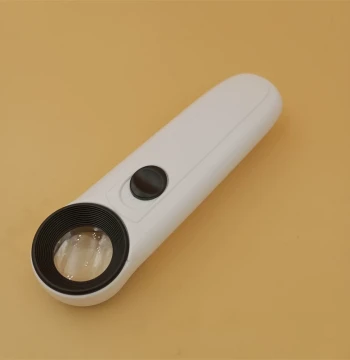 40x 21mm Handheld Magnifier with 2 LED Lights - Exclamation Mark Shape for Coin and Stamp Appraisal