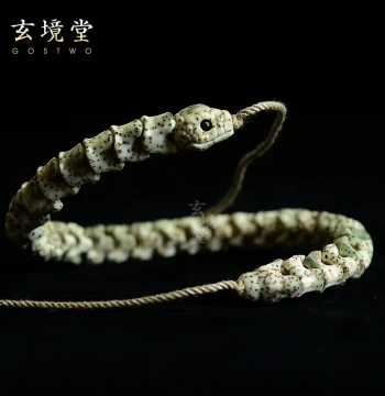 Hainan Primal Skin Green Snake Bone Star-Moon Bodhi Seed Single-Loop Bracelet Handheld Piece Unisex Prayer Beads Buddhist Beads Wenwan