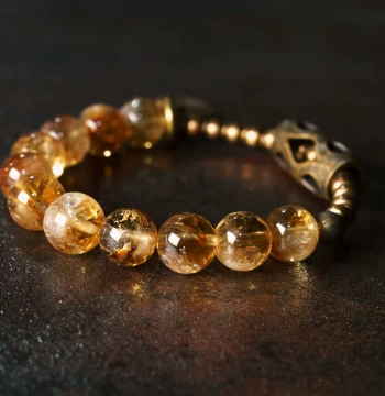 Original Design Citrine Bracelet Women Personalized Trendy Versatile Bracelet Men Retro Yellow Tower Crystal Wenwan Hand Jewelry
