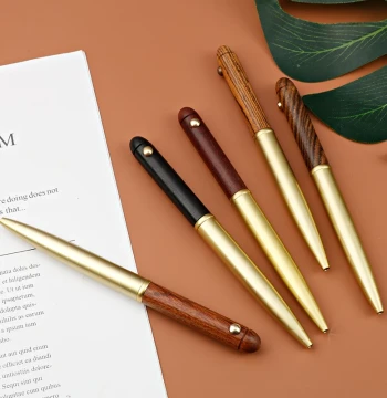 Metal Sandalwood Pen for Collectors - Brass Retro Gel Pen in Black, Ideal for Birthdays, Graduation Gifts, and Custom Engraving