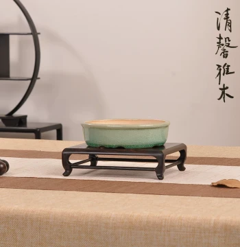 Ebony Ming-Style Square Platform, Rosewood Teapot, Bonsai, Jade, Collectibles, Strange Stones, Seal, Flower Pot Display Stand, Solid Wood Chinese Style