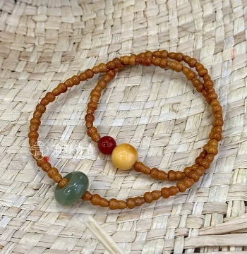 Youye Qingqing 'Jieli' Original Design Olive Pit Mini Gourd Double-Loop Collectible Bracelet - Perfect Gift for Best Friends