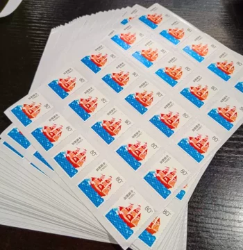 Discounted Mailing Stamps Sailboat Design 80-Fen Self-Adhesive 25 Pieces