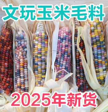 Wenwan Corn Blind Box Raw Material Little Chubby Whole Root Hand Piece Unpeeled Colorful Glass Gem Corn