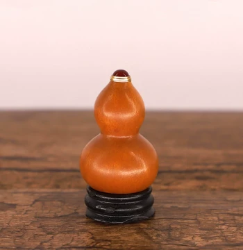 Natural Hand-Twisted Small Gourd Agate Inlaid Mouth Premium Collectible Patina Iron-Wrapped Gold Purple Skin Aged Handheld Piece Collection