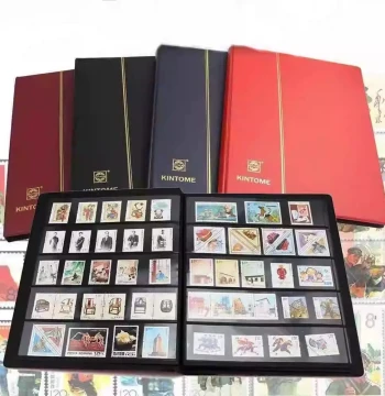 Leather Commemorative Stamp Album, Large Capacity Empty Collection Book for Small Stamps