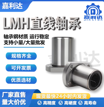 LMH20 Oval Flange Linear Ball Slide Bearing, Stainless Steel with Base, Shaft Slide Bearing, Double-Chamfered