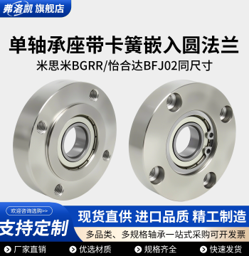 Embedded Round Flange Single Bearing Housing Nickel-Plated with Retaining Ring Pillow Block Fixed Mount BGRR BFJ02