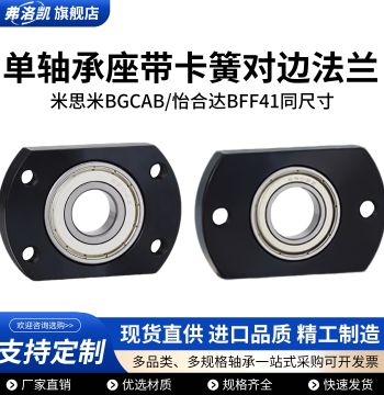 Single Bearing Housing with Opposite Flange, Snap Ring and Retaining Ring Assembly, 45# Carbon Steel Fixed Mount BGCAB BFF41