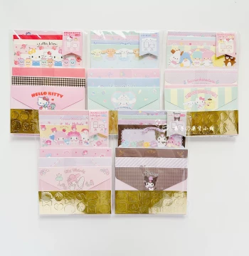 Cute Cartoon Sticky Notes for Journaling and Greeting Cards - Japanese Style Envelope and Letter Paper Set for Students