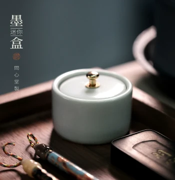 Wenxintang Mini Ink Box, Ceramic Ink Tray, Ink Saucer, Dedicated to Ink and Inkstone, Lidded Brush Washer, Four Treasures of the Study, Calligraphy Supplies, Chinese Painting Tools, Brush Rest, Brush Mountain, Character Brush Washer, Brush Pot