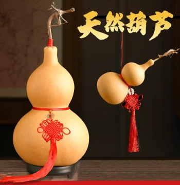 Premium Open-Mouth Dry Natural Large Gourd Hanging Ornament, Wholesale Collectible with Stem Intact, Handheld Piece