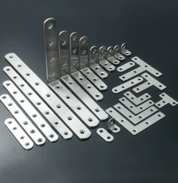 Stainless Steel Angle Bracket 90° Right-Angle Furniture Connector with Holes