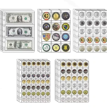 Universal Coin Collection Album Nine-Hole Loose-Leaf Commemorative Coin Copper Coin Inner Pages Insert Sheets 42-Grid Loose-Leaf Coin Pages