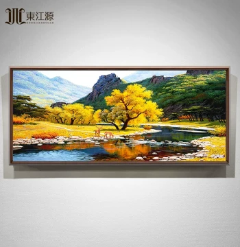 Pure Hand-Painted Oil Painting, American Light Luxury Living Room Landscape Scenery Decor, Villa European Style Money Tree Wall Art from Dafen Village