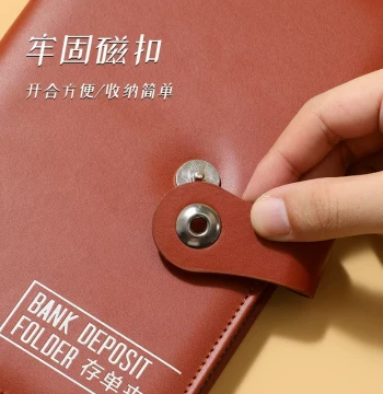 Premium Leather Deposit Slip Organizer - Multi-Function Bank Check & Fixed Deposit Folder for Coin Collection and Drafts