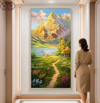 Entryway Painting 2026 New Premium Front Door Wall Art - Corridor and Hallway Decor - Hand-Painted Oil Landscape Painting