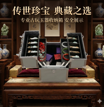ALUBOX Storage Box for Wenwan Walnuts, Antiques, Gold, Jewelry, and Buddhist Beads - Multi-Compartment Collector's Case