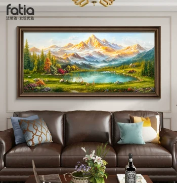 Hand-painted Oil Painting for Living Room: 'Cornucopia' Landscape, West Wall Wealth Attractor, Sofa Background Decor, 2026 New Arrival