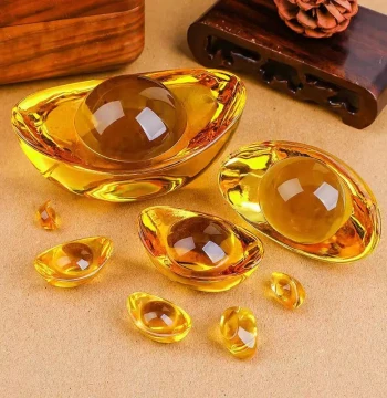 Children's Crystal Gem Toys, Imitation Crystal Gold Ingots and Coins, Kids Pretend Play Treasure Early Education Reward Gifts