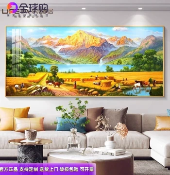 Background Sense Landscape Painting Sofa Decorative Art, Van Gogh High-End Hand-Painted Cornucopia Harvest Hanging Mural Oil Painting for Living Room