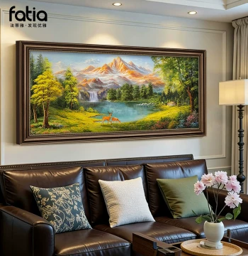 Cornucopia Landscape Hand-Painted Oil Painting for Living Room, Sofa Background Wall Decor, 2026 New High-End Elegant Style