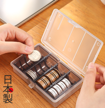 Specialized Coin Storage Box with Compartments for Coins, Small Receipts, Paper Bills, and Loose Cash