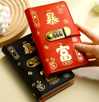 Combination Lock Money Savings Book - Cash Organizer, Account Book, and Coin Collection Album for Kids
