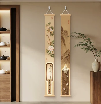 Joy on the Eyebrows Wall Art: Song Dynasty Aesthetic Entryway Decor, New Chinese Style Bird-and-Flower Calligraphy for Hallways and Tea Rooms