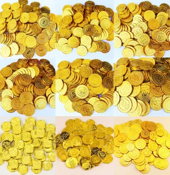 Event Lottery Props: Face Value Coins, Simulated Digital Gold Coins, Grab Fake Game Tokens, Chip Money, US Dollar Bills