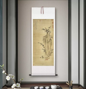 Ming Dynasty Tang Yin (Tang Bohu) 'Tea Brewing Scene': High-Definition Hanging Scroll for Living Rooms, Studies, Tea Rooms, and Entryways