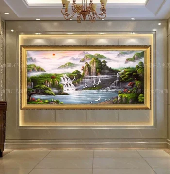 Hand-Painted Landscape Oil Painting for Living Room, Hotel, Villa, Office, Restaurant Sofa Background, and Study Home Wall Art