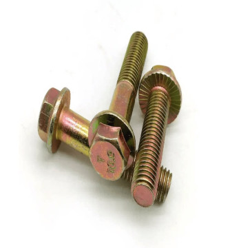 Grade 10.9 High-Strength External Hex Flange Screw, Flange Bolt, Color Zinc Serrated Screw M6 M8 M10 M20