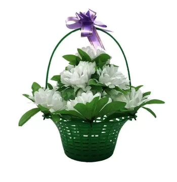 Simulation Qingming Festival Worship and Tomb-Sweeping Artificial Flowers Wholesale, Chrysanthemum Baskets, Multi-Color Memorial Grave Fake Flower Fabric Ornaments