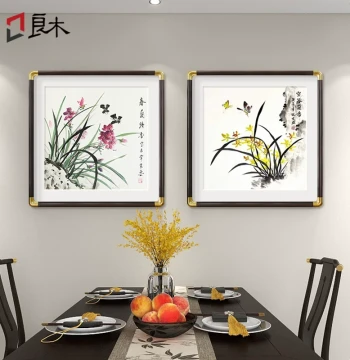 Chinese Orchid Painting, New Chinese Style Dining Room 2026 New Arrival, Table Background Wall Decor, Entryway Art, Hand-Painted Mural