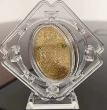 Acrylic Rotating Coin Display Case 4.5cm Night-Glow Protection